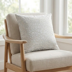 Ivory Embroidered Leopard Cotton Cushion Cover