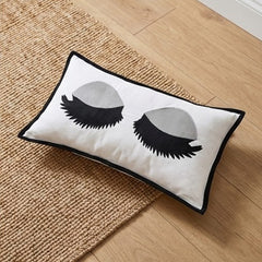 Cute Eye Lash Design Decorative Cotton Cushion Cover