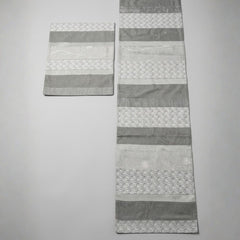 Silver Luxe Embroidered Table Runner