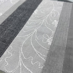 Silver Luxe Embroidered Table Runner