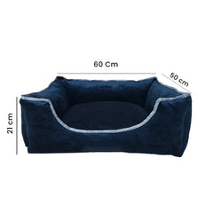 Blue Velvet Pet Bed
