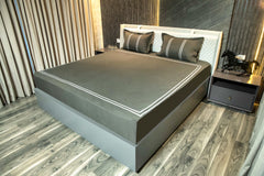 Grey Pleated Bedsheet
