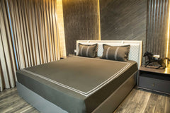 Grey Pleated Bedsheet