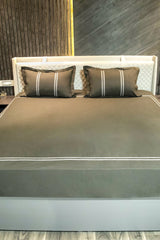 Grey Pleated Bedsheet