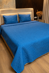 Royal Azure Quilted Bedcover Set