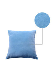 Blue Pure Cotton Velvet Reversible Cushion Cover