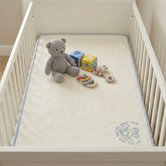Ivory & Blue Cotton Baby Sheet