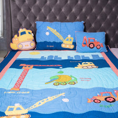 Little Builders Construction Baby Quilt & Cushion Set