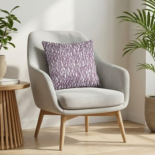 Embroidered Purple Thick Cotton Cushion Cover