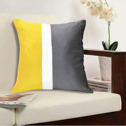 Yellow Patchwork Pattern Cushion Covers