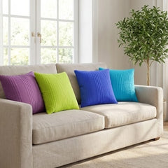 Mix Microfiber Striped Quilted Cushion Cover