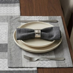 Silver Luxe Embroidered Table Runner
