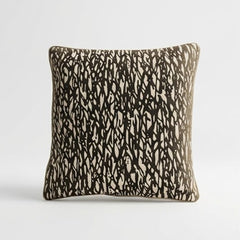 Embroidered Beige Thick Cotton Cushion Cover