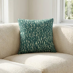 Embroidered Green Thick Cotton Cushion Cover