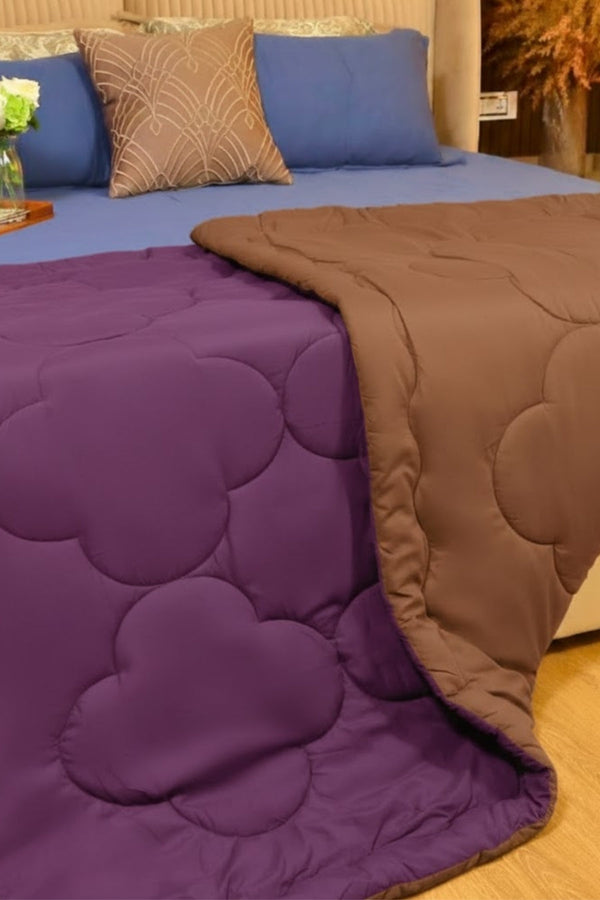 Plum Purple & Mocha Brown Reversible Comforter