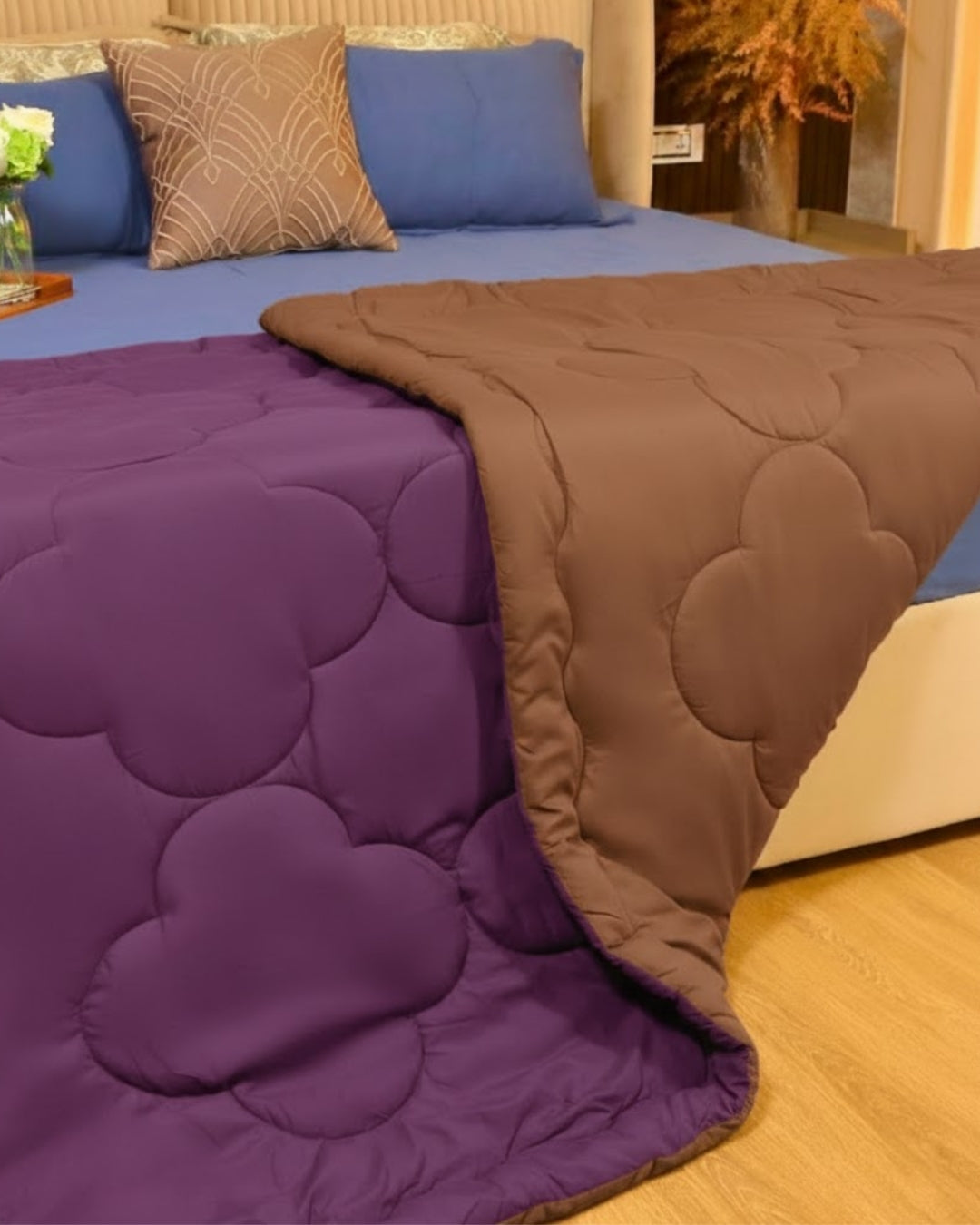 Plum Purple & Mocha Brown Reversible Comforter
