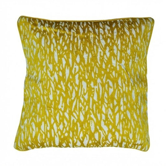 Embroidered Yellow Thick Cotton Cushion Cover