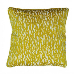 Embroidered Yellow Thick Cotton Cushion Cover
