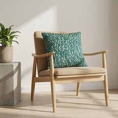 Embroidered Green Thick Cotton Cushion Cover