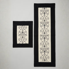Luxurious Dining Fine Embroidered Table Runner with Matching Placemats