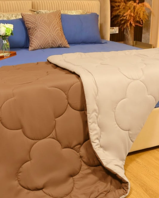 Beige  Chocolate Brown Reversible Comforter