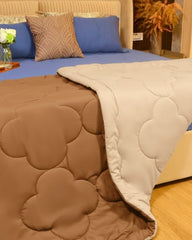 Beige  Chocolate Brown Reversible Comforter