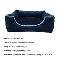 Blue Velvet Pet Bed