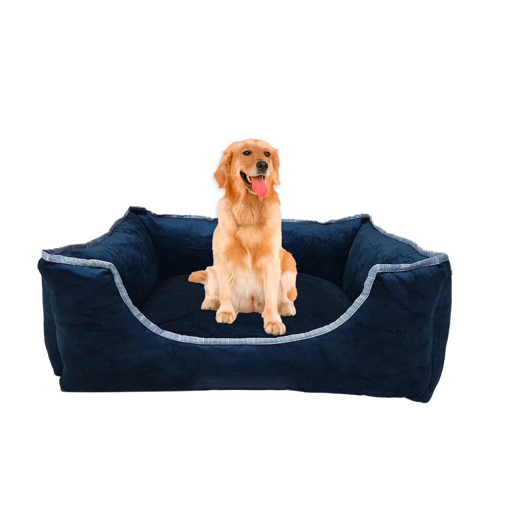 Blue Velvet Pet Bed