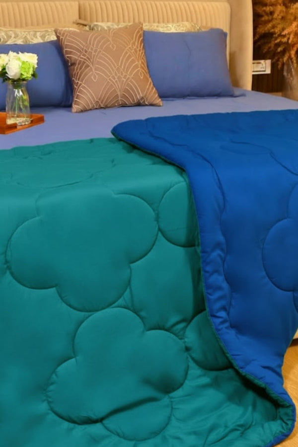 Teal Green & Royal Blue Reversible Comforter