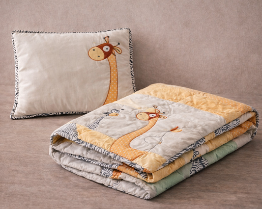 Giraffe Baby Quilt & Pillow Set