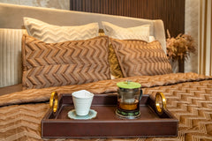 Brown Wave Quilted Bedspread