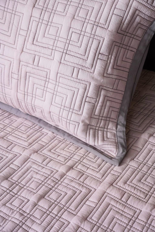 Grey Maze Quilted Bedcover