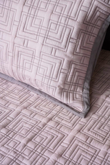 Grey Maze Quilted Bedcover