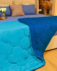 Aqua Blue & Navy Reversible Comforter