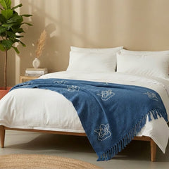 Denim Blue Angel Knit Throw