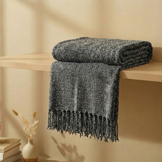 Charcoal Textured Throw Blanket