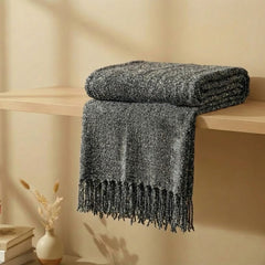Charcoal Textured Throw Blanket