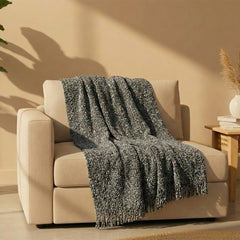 Charcoal Textured Throw Blanket