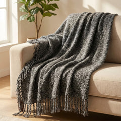 Charcoal Textured Throw Blanket