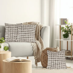 Cotton Cushion Cover with Hand Weave Pattern