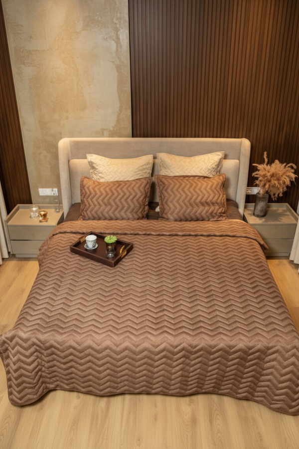 Brown Wave Bedspread