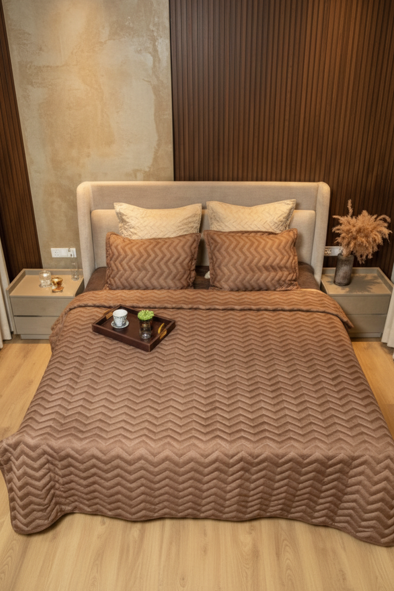 Brown Wave Bedspread