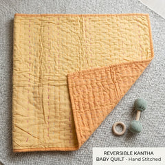 Sunset Apricot Reversible Baby Quilt
