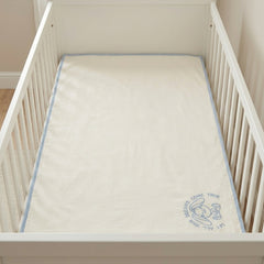 Ivory & Blue Cotton Baby Sheet