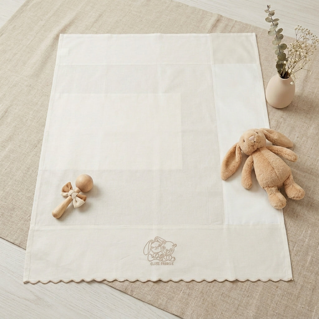Ivory and Beige Cotton Baby Sheet