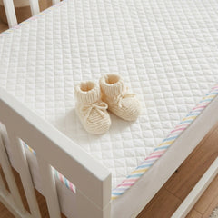 Pastel Trim Quilted Cotton Baby Sheet
