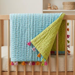 Ocean Mint Reversible Baby Quilt