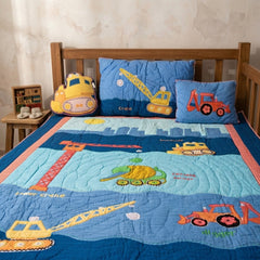 Little Builders Construction Baby Quilt & Cushion Set
